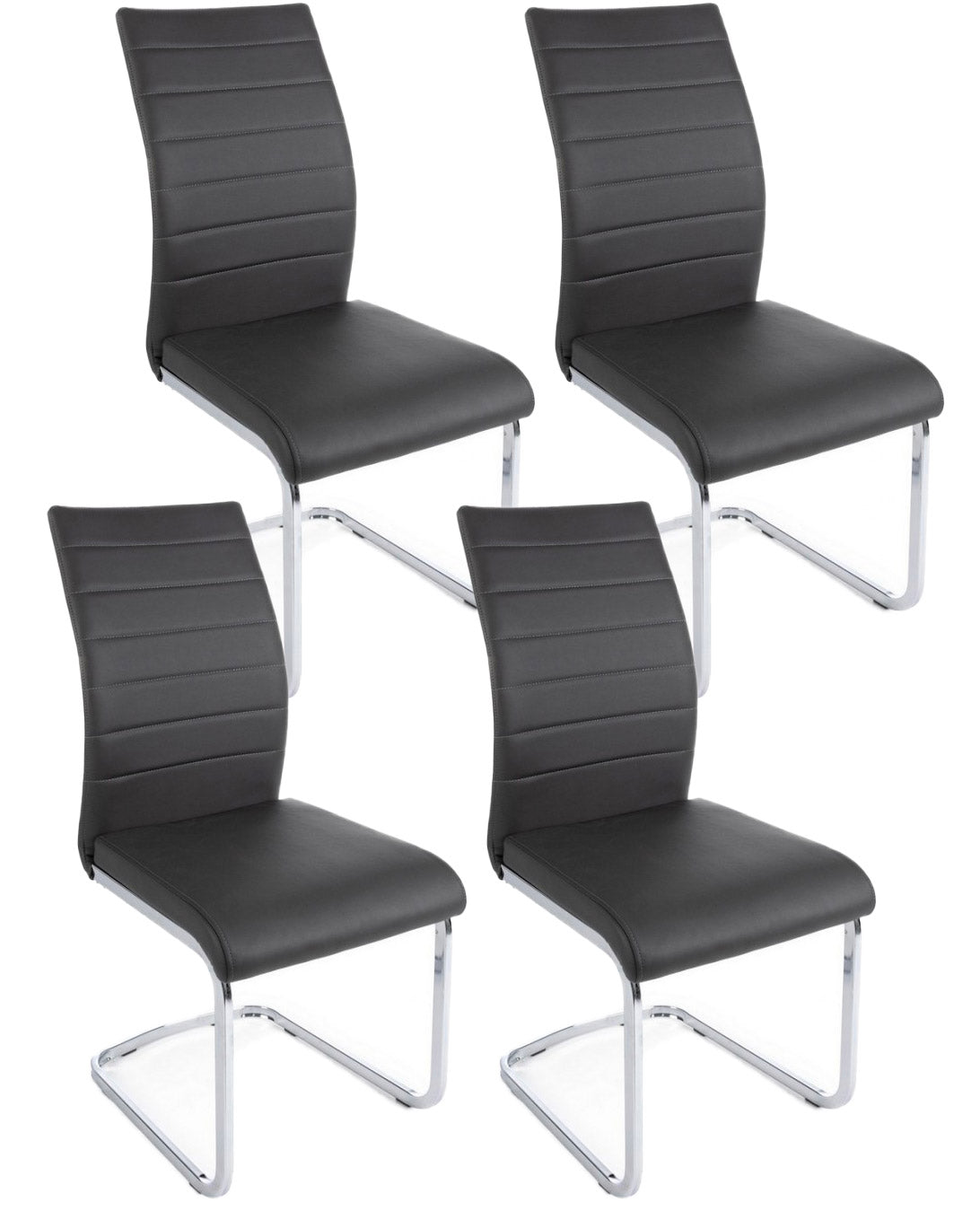 foto del prodotto giordanoshop set 4 sedie 41x60x98 cm myra in ecopelle grigio scuro