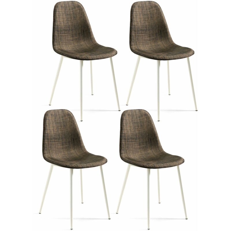 foto del prodotto giordanoshop set 4 sedie 43x38xh86,5 cm in similrattan martina marrone