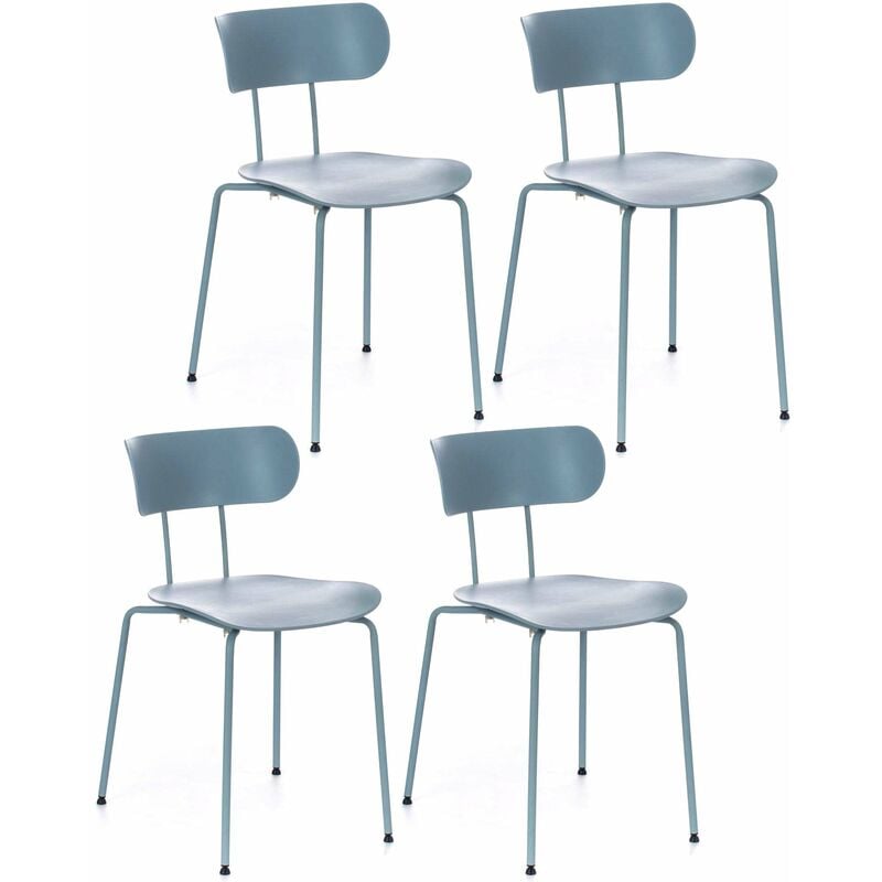 foto del prodotto giordanoshop set 4 sedie 45x51xh82 cm in polipropilene fly azzurro