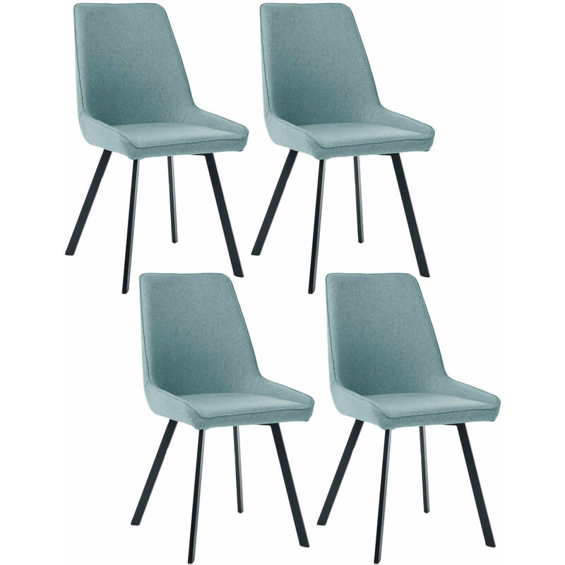 foto del prodotto giordanoshop set 4 sedie 48x60xh87 cm in microfibra fox acquamarina