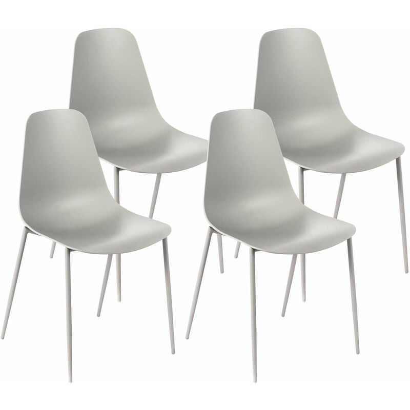 foto del prodotto giordanoshop set 4 sedie 49x48,5x88 cm in polipropilene grigio chiaro