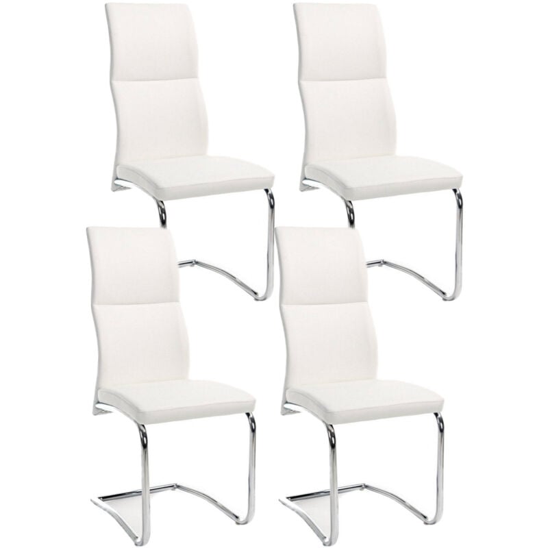 foto del prodotto giordanoshop set 4 sedie imbottite 44x58x104 cm thelma in ecopelle bianco