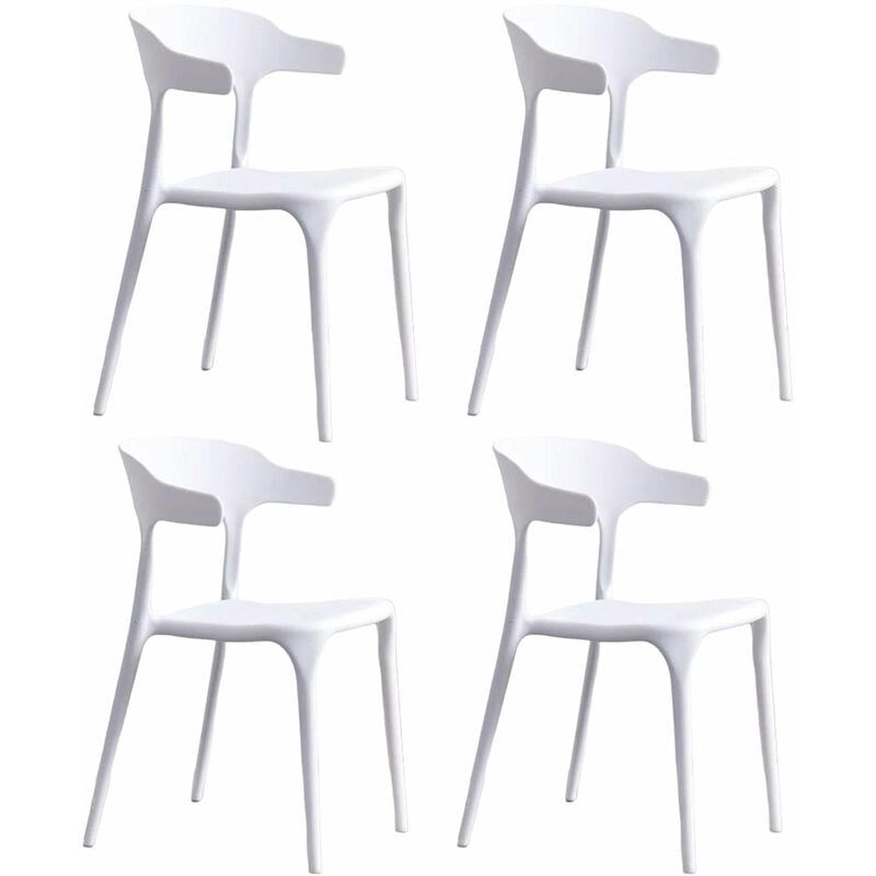 foto del prodotto giordanoshop set 4 sedie impilabili 50x75,5x52 cm in polipropilene new america bianco