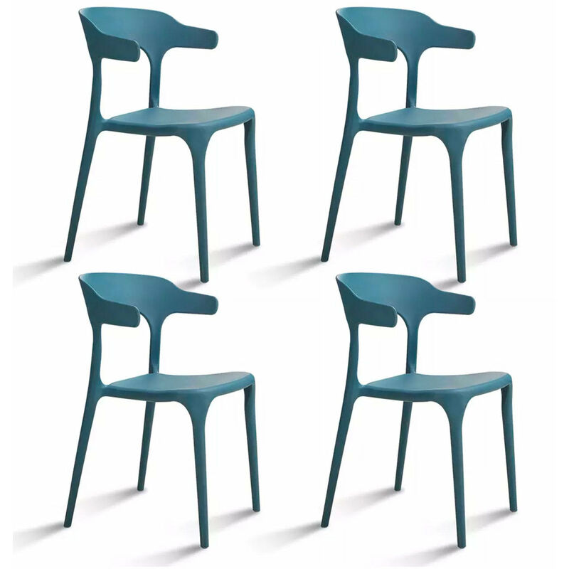 foto del prodotto giordanoshop set 4 sedie impilabili 50x75,5x52 cm in polipropilene new america ottanio