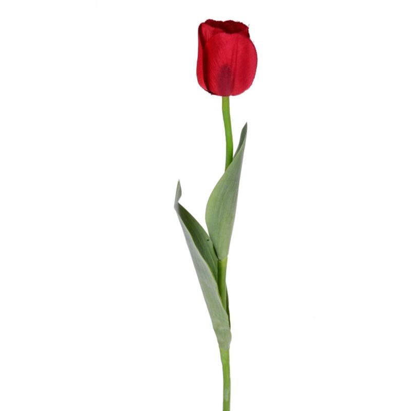 foto del prodotto giordanoshop set 6 tulipani artificiali con foglie altezza 67 cm rosso