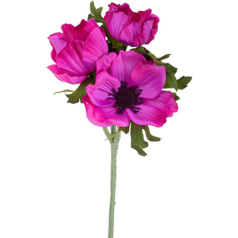 foto del prodotto giordanoshop set 8 fiori artificiali di anemone composta da 3 fiori altezza 46 cm rosa