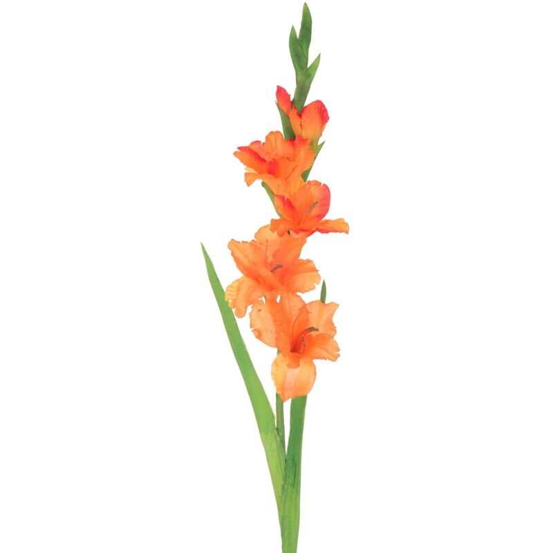 foto del prodotto giordanoshop set 8 fiori artificiali di gladiolo mini altezza 74 cm arancio