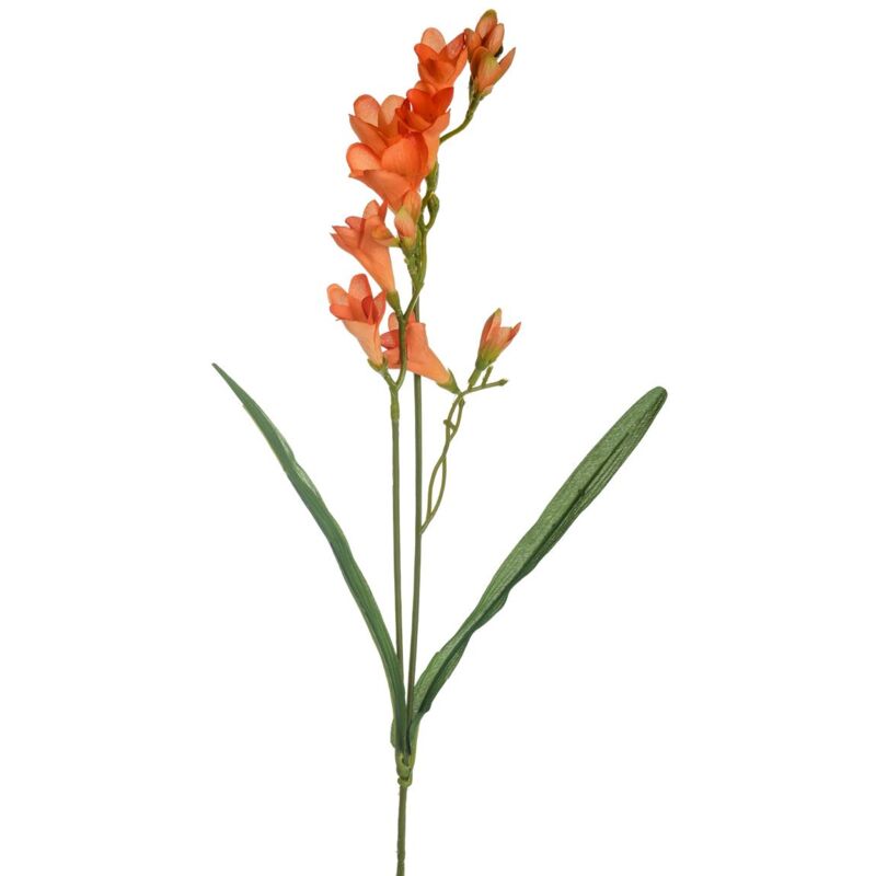 foto del prodotto giordanoshop set 8 fresia composta da 2 fiori artificiali altezza 58 cm arancio