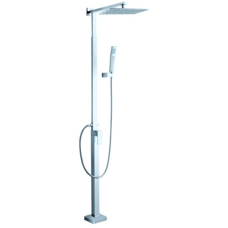 foto del prodotto giordanoshop - set colonna doccia soffione doccia e laccio in ottone linear big cromato