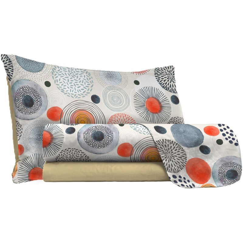 foto del prodotto giordanoshop set lenzuola 1 piazza e mezzo stampa sopra sotto e federe acquerello