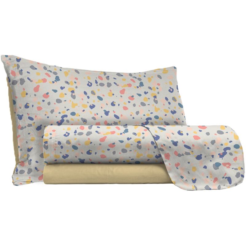 foto del prodotto giordanoshop set lenzuola singolo con stampa sopra sotto e federe background