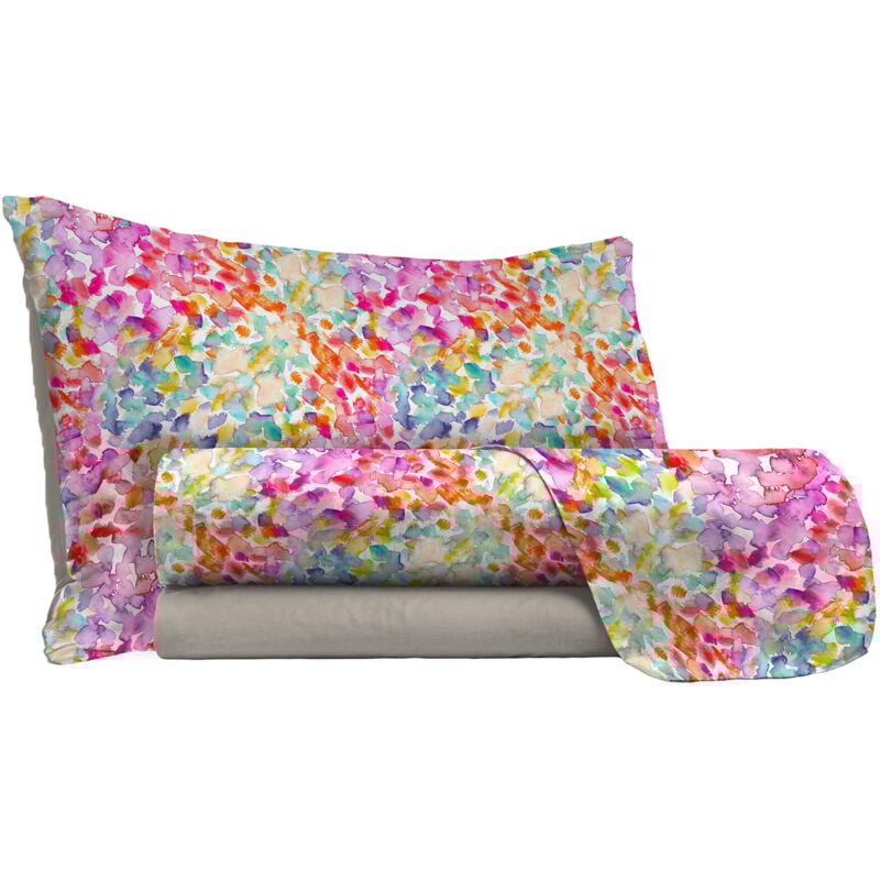 foto del prodotto giordanoshop set lenzuola singolo con stampa sopra sotto e federe spring
