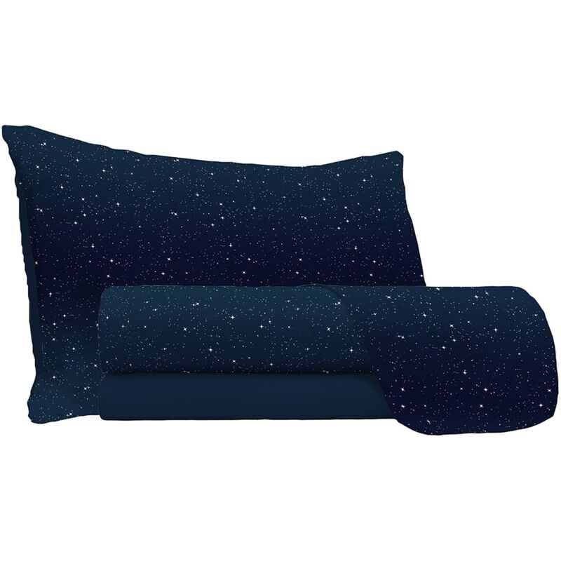 foto del prodotto giordanoshop set lenzuola singolo con stampa sopra sotto e federe stars
