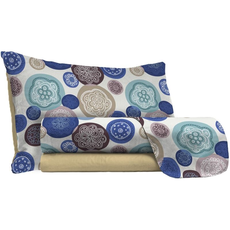 foto del prodotto giordanoshop set lenzuola singolo stampa sopra sotto e federe murrine
