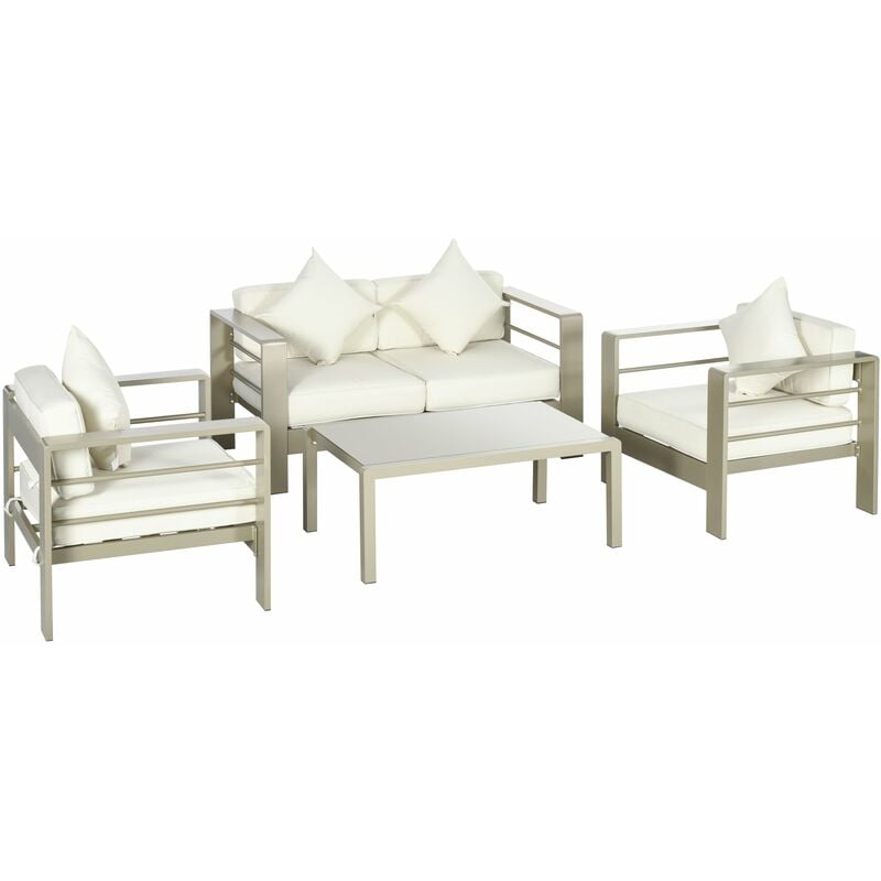 foto del prodotto giordanoshop set salotto da giardino divano 2 poltrone e tavolino oro champagne