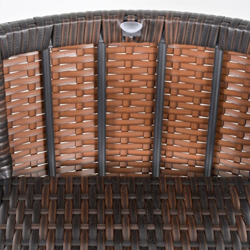 foto del prodotto giordanoshop - set tavolino e 2 sedie da giardino con cuscini in rattan marrone