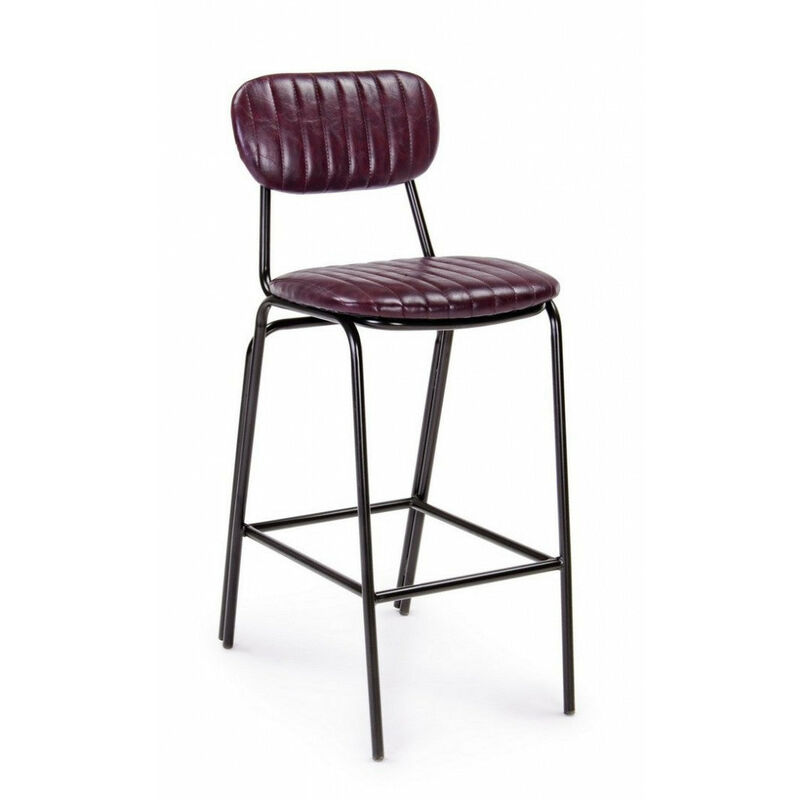 foto del prodotto giordanoshop sgabello bar debbie bordeaux vintage imbottito in similpelle