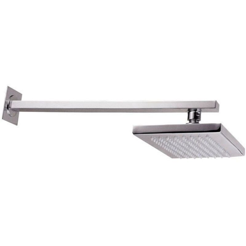 foto del prodotto giordanoshop soffione doccia quadrato da parete in ottone linear cromato