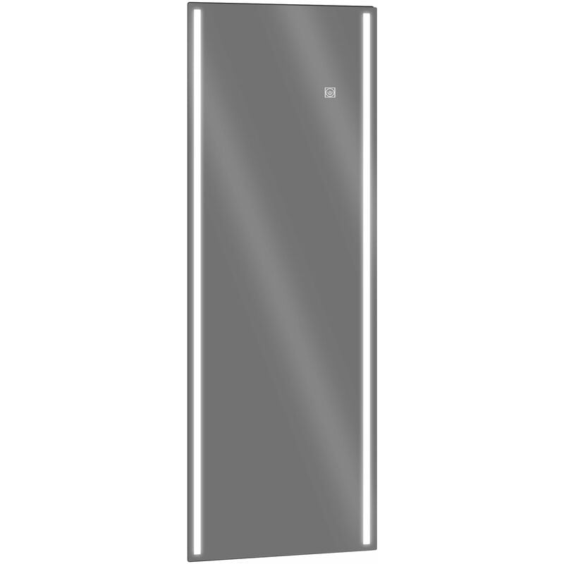 foto del prodotto giordanoshop - specchio da parete rettangolare 40x120 cm con luci led regolabili e interruttore touch