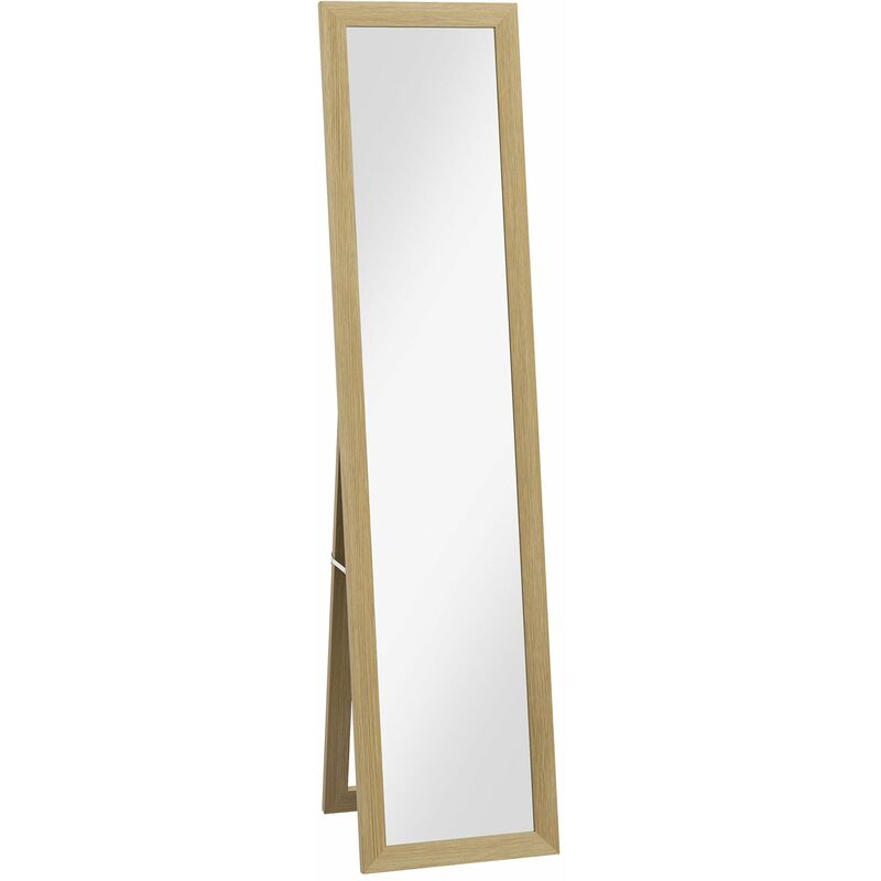 foto del prodotto giordanoshop specchio da terra o parete 37x40x155 cm con cornice in mdf color legno