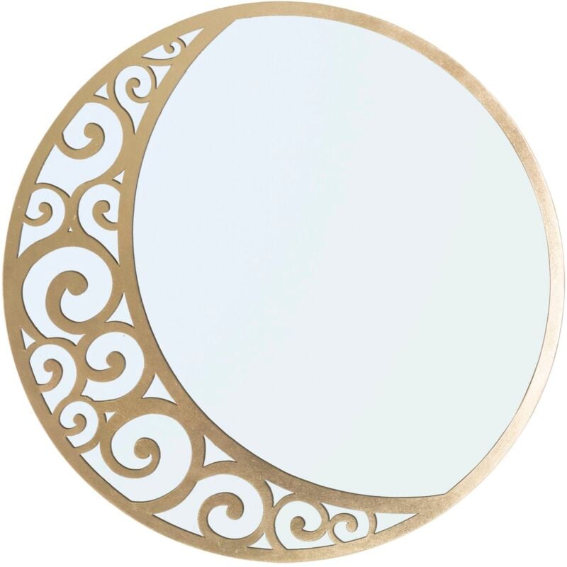 foto del prodotto giordanoshop specchio luna astratta 72x1 cm in ferro e mdf oro
