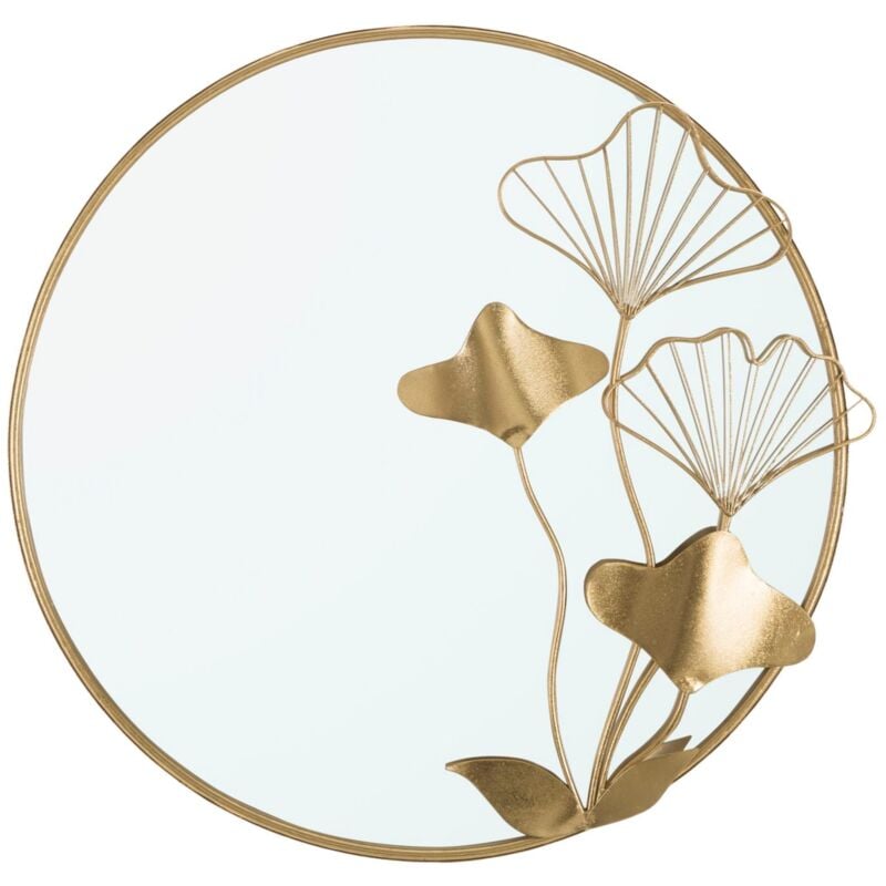foto del prodotto giordanoshop specchio with flower 75x3,5x72 cm in ferro e mdf oro