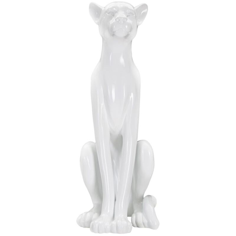 foto del prodotto giordanoshop statua leopardo 27x74x38 cm in poliresina bianco