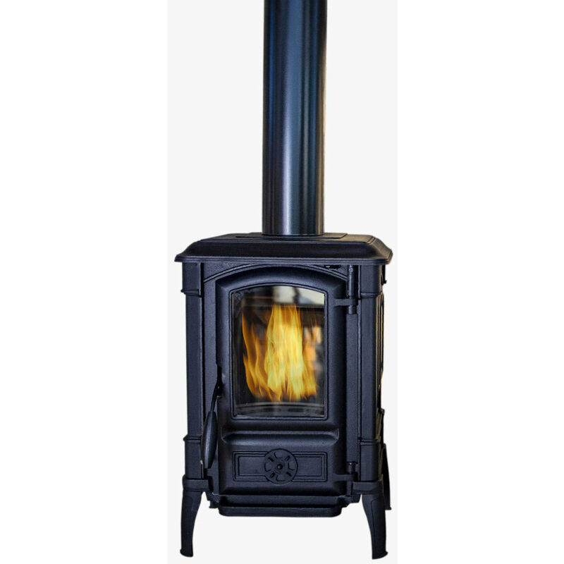 foto del prodotto giordanoshop stufa a legna in ghisa 6,5 kw 48x43,5x72,8 cm arina nera