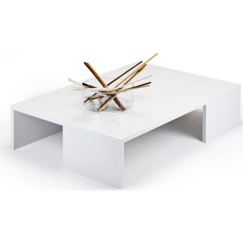 foto del prodotto giordanoshop tavolino caffe divano salotto rettangolare basso in legno design moderno bianco