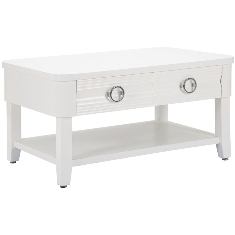 foto del prodotto giordanoshop tavolino da caff 90x47x60 cm in legno mdf e metallo bianco