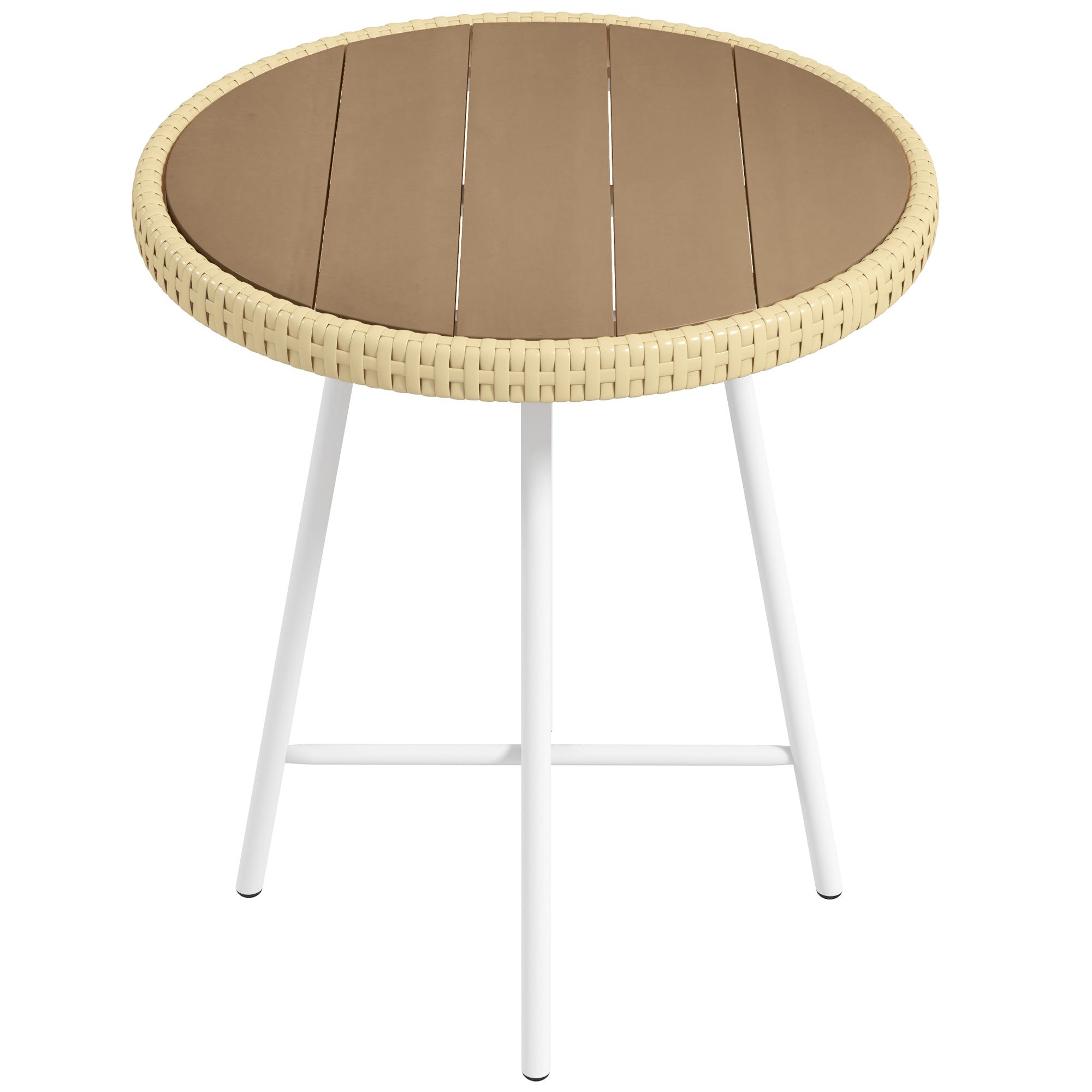 foto del prodotto giordanoshop tavolino da giardino moderno 50x50x55 cm in rattan e acciaio nero