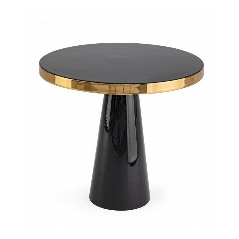 foto del prodotto giordanoshop - tavolino nandika nero d51 rotondo in acciaio