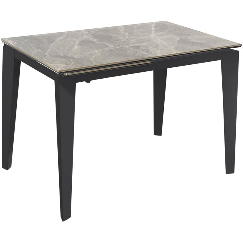 foto del prodotto giordanoshop tavolo allungabile 120 170x80x76 cm in metallo con top ceramica su vetro marmo grigio
