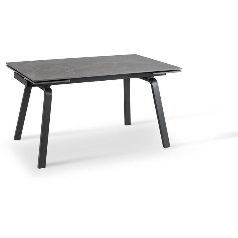 foto del prodotto giordanoshop tavolo allungabile 140 200x80x76 cm in ceramica dylan nero opaco