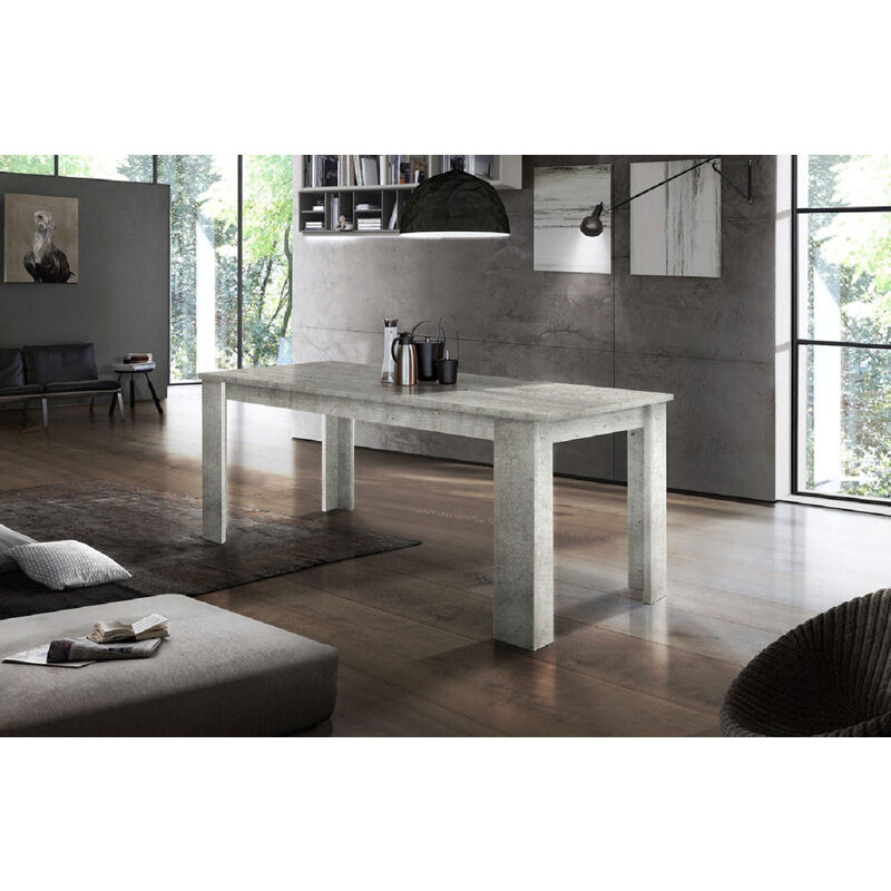 foto del prodotto giordanoshop tavolo allungabile 160 210x90x75 cm jesi cemento bianco