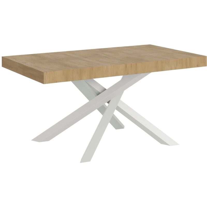 foto del prodotto giordanoshop tavolo allungabile 200 460x90x77 cm volantis quercia natura telaio bianco