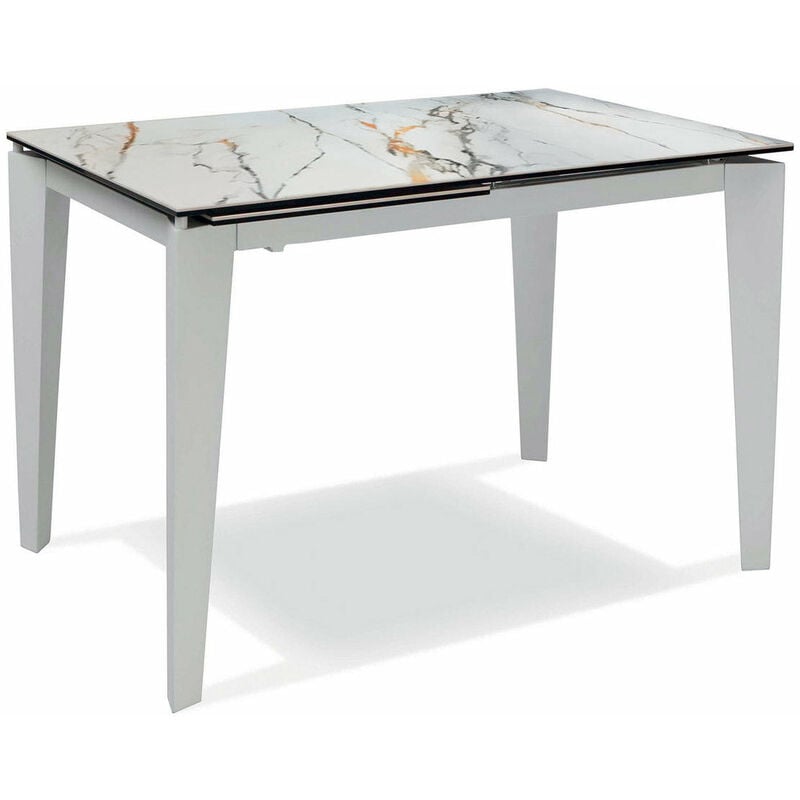 foto del prodotto giordanoshop - tavolo allungabile 80x120/170x76 cm in ceramica marmo calacatta ceramica 2