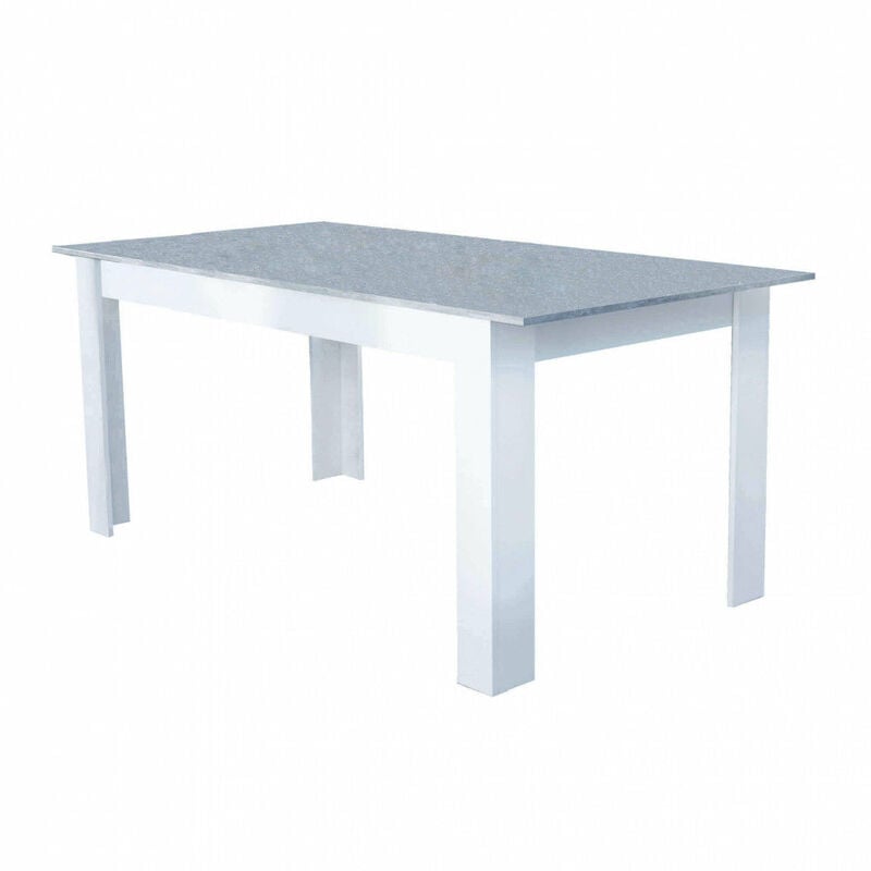 foto del prodotto giordanoshop tavolo allungabile gemma 160 200x90x75 h cm in truciolare bilaminato bianco e grigio effetto cemento