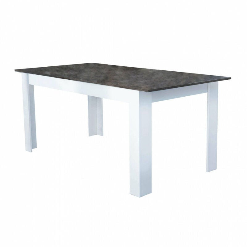 foto del prodotto giordanoshop tavolo allungabile gemma 160 200x90x75 h cm in truciolare bilaminato bianco e grigio effetto cemento
