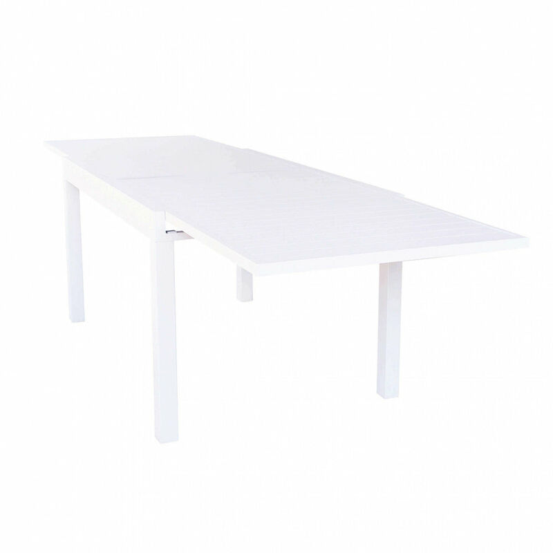 foto del prodotto giordanoshop tavolo allungabile hawaii 135 270x90x75 h cm in alluminio bianco
