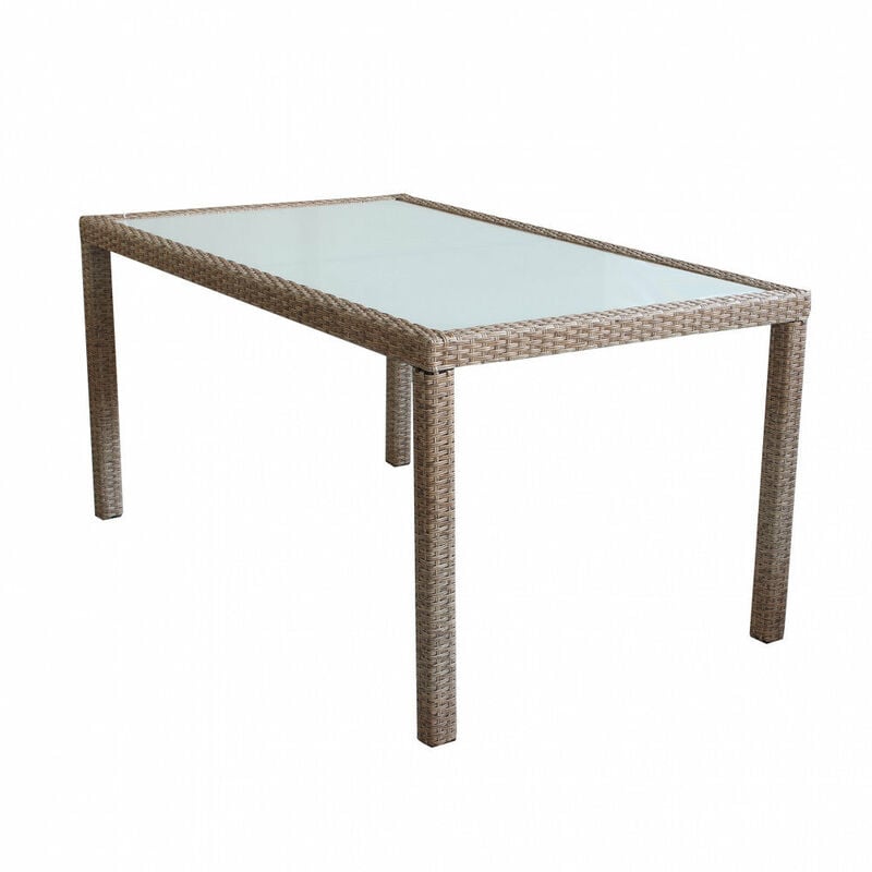 foto del prodotto giordanoshop tavolo azore 150x90 cm in wicker marrone