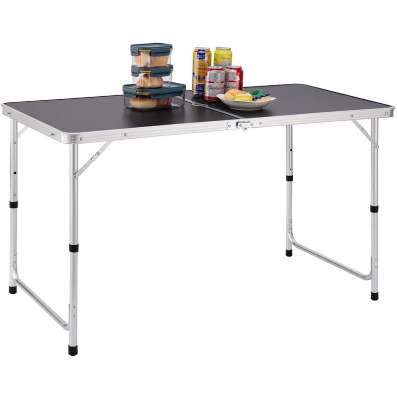 foto del prodotto giordanoshop tavolo campeggio picnic altezza regolabile pieghevole grigio maniglia trasporto