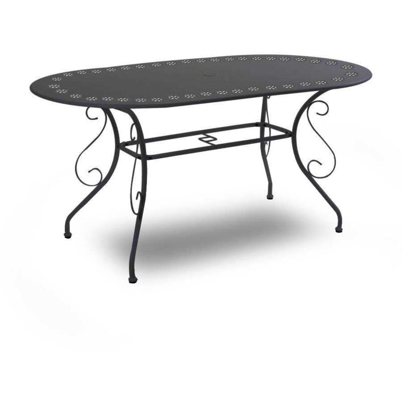 foto del prodotto giordanoshop tavolo da giardino 160x90xh72 cm in metallo new old antracite