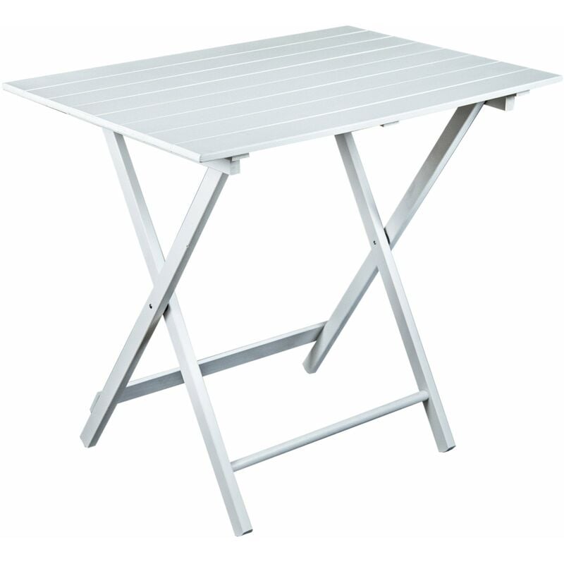 foto del prodotto giordanoshop tavolo da giardino pieghevole 80x60x80 cm in legno bianco
