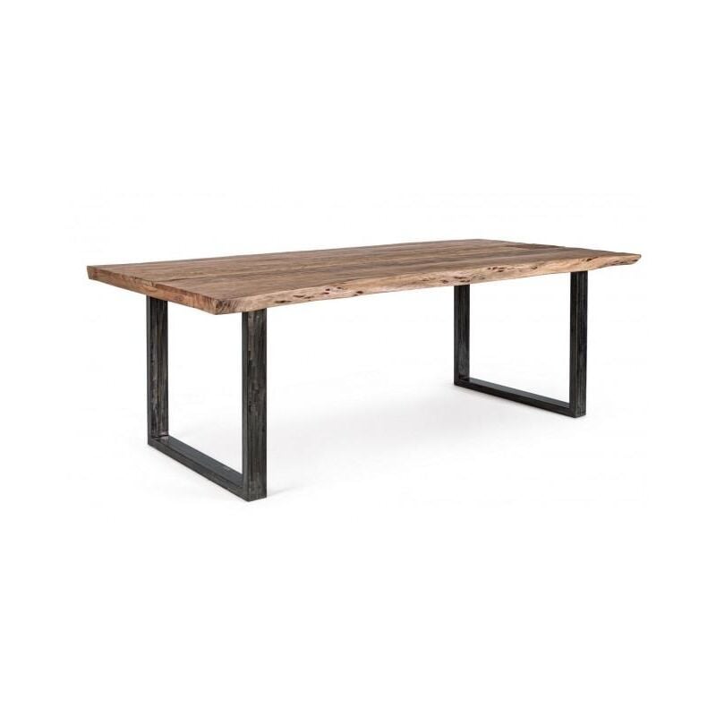 foto del prodotto giordanoshop tavolo da pranzo 220x100x77 cm in acciaio e legno