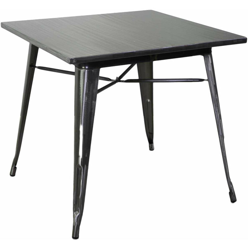 foto del prodotto giordanoshop tavolo new bristol 80x80xh76 cm in ferro grigio galvanizzato