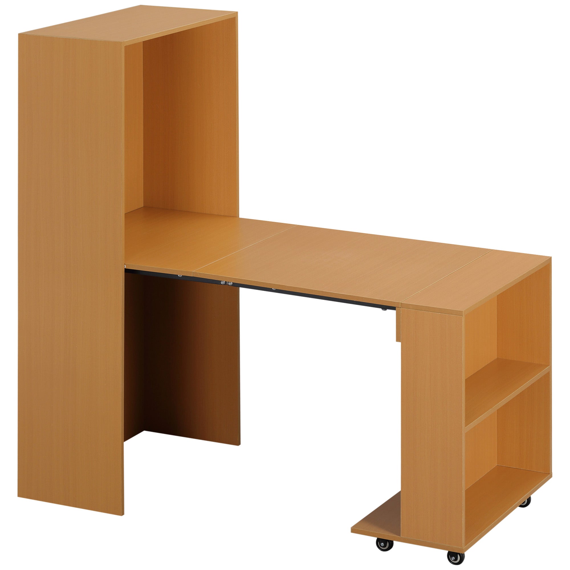 foto del prodotto giordanoshop tavolo pieghevole da pranzo max 3 persone 75x144x144,5 cm in truciolato e acciaio color legno