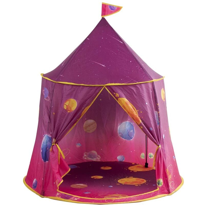 foto del prodotto giordanoshop tenda casetta gioco bambini capanna castello giocattolo in tessuto 120x116 rosa