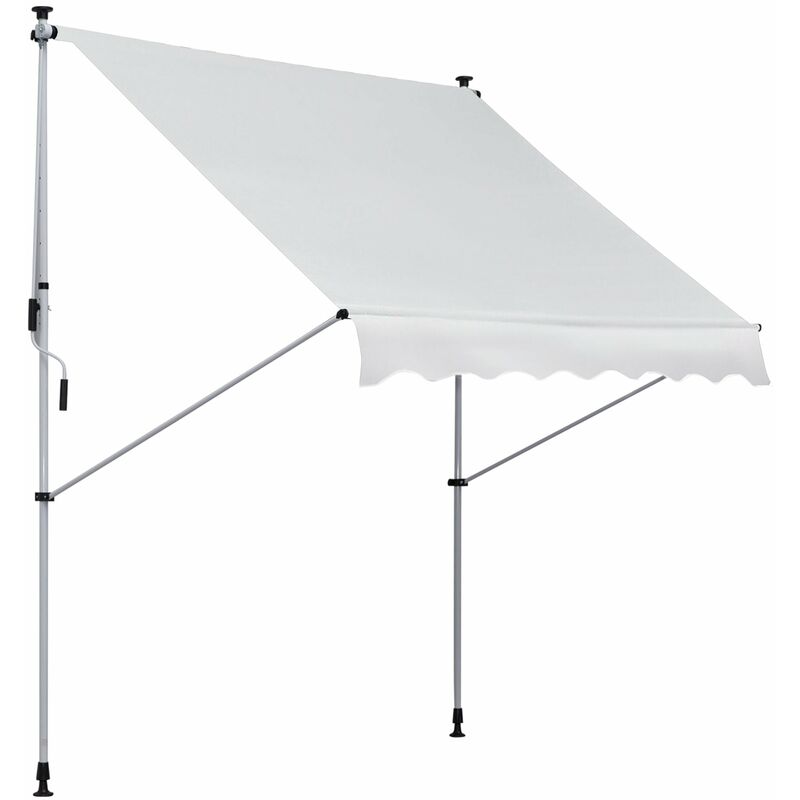 foto del prodotto giordanoshop tenda da sole a muro 200x150 cm con pali di supporto bianco