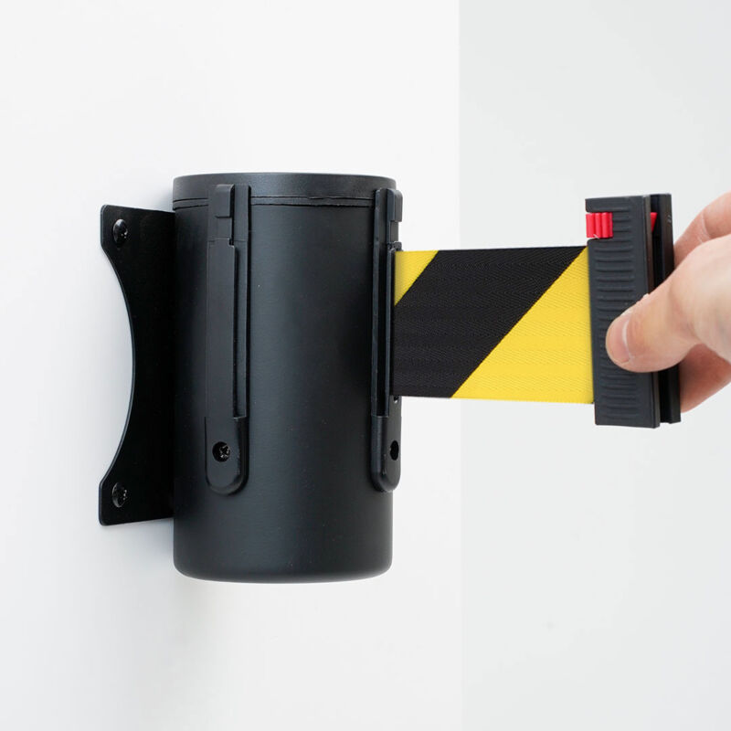 foto del prodotto giordanoshop tendinastro da parete 4 m con clip di chiusura nastro giallo nero